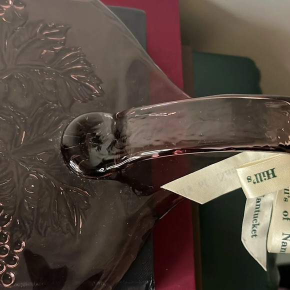 Hills of Nantucket New Amethyst Purple Large Oval Grape Vine Cheese Platter Dish - Picture 5 of 6